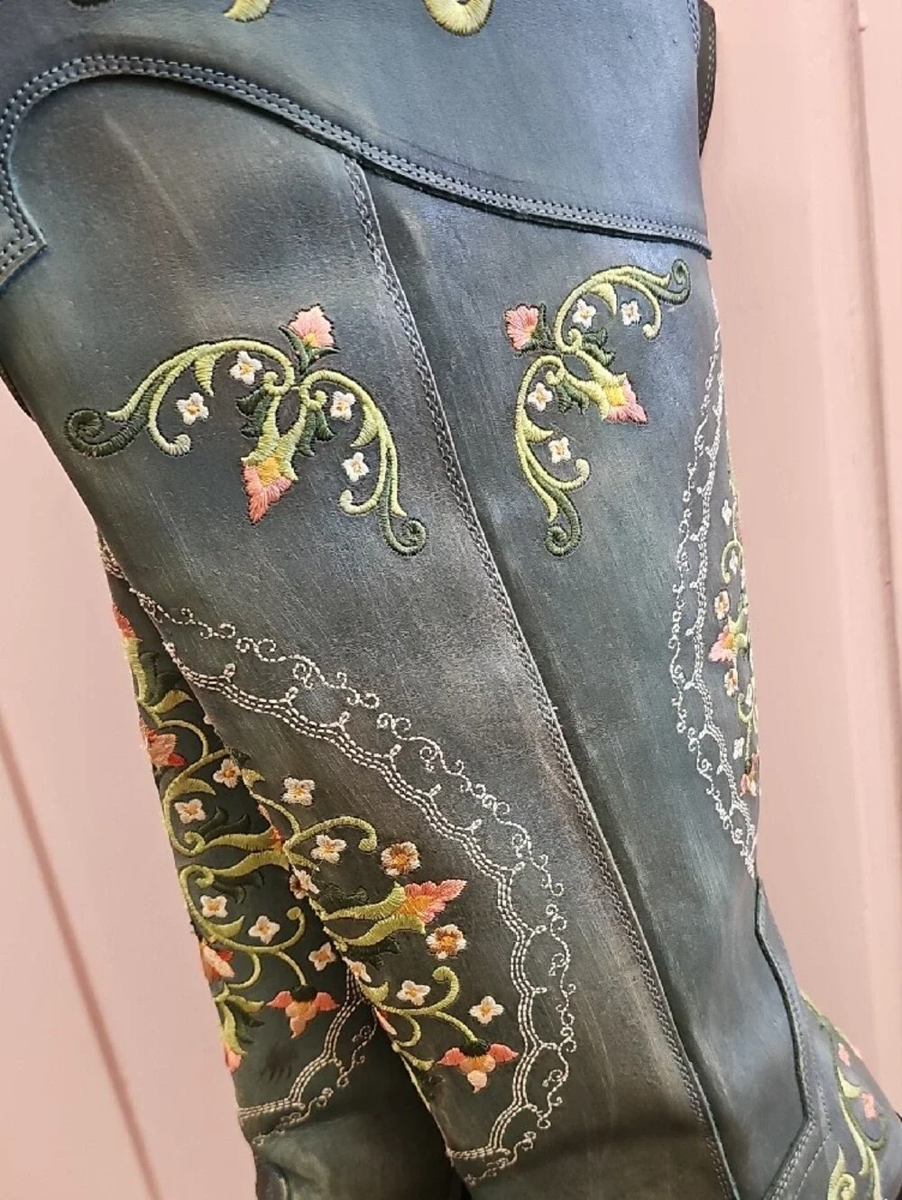Dan Post Cognac Leather Boot Interior with White Logo Stamp